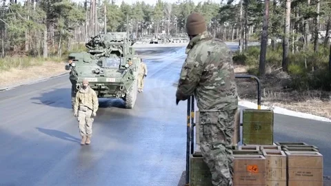Protector RWS Live Fire - M1126 Stryker and Cougar MRAP (6) Stock Footage 162253685