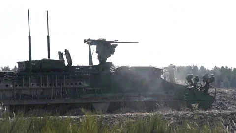 Protector RWS Live Fire - M1126 Stryker and Cougar MRAP (12) Video stock 162253717