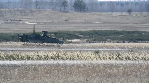 Protector RWS Live Fire - M1126 Stryker and Cougar MRAP (15) Stock Footage 162253794