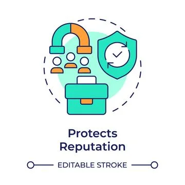 Protects reputation multi color concept icon Stock Illustration