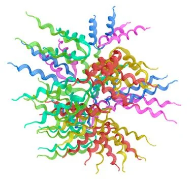 Protein 3D model isolated on white Stock Illustration