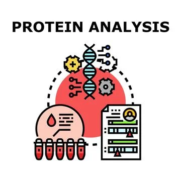 Protein analysis concept checking medical blood data Stock Illustration