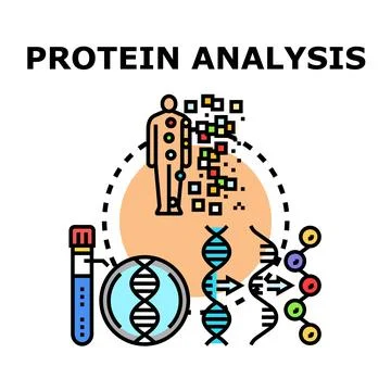 Protein analysis researching human genetic data sequencing 스톡 일러스트