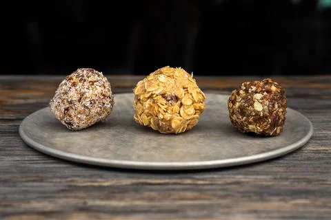 Protein Balls on a plate Stock Photos