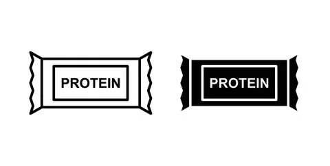 Protein bar icon in black and white. vector icon pack for websites Illustrazione stock