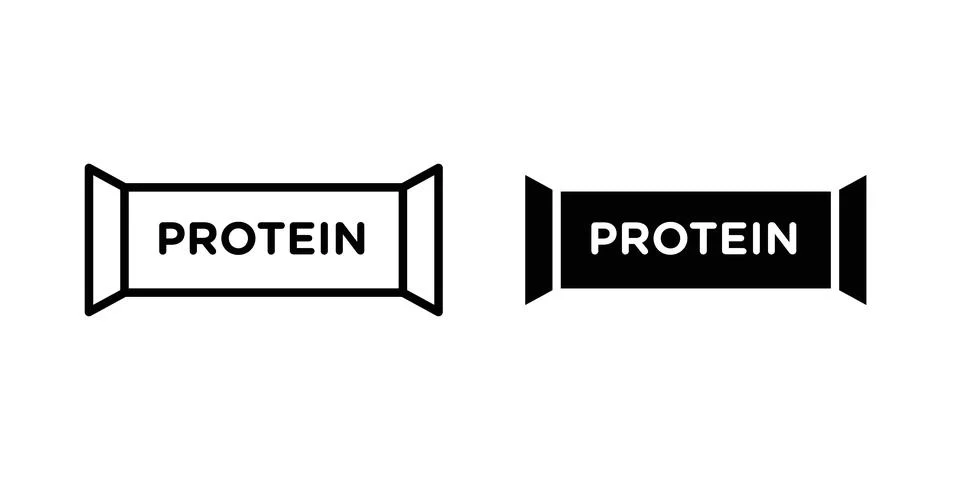 Protein bar icon solid, line, and editable vector set. Stock Illustration