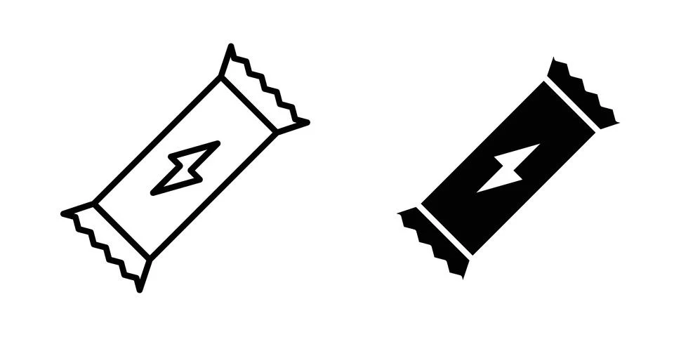 Protein bar icon vector concepts, line and silhouette style Illustrazione stock