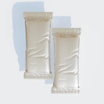 Protein bar packaging realistic render with realistic texture shiny or gloss Stock Photos