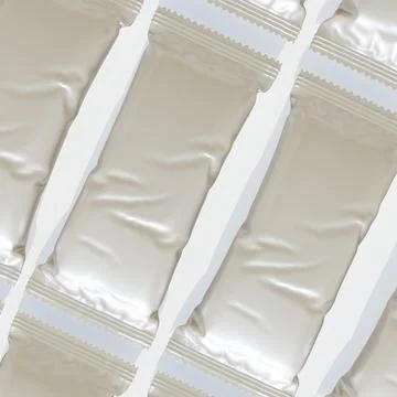 Protein bar packaging realistic render with realistic texture shiny or gloss Stock Photos