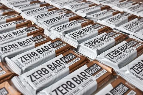 Protein bars Biotech Zero Bar many pieces 스톡 사진