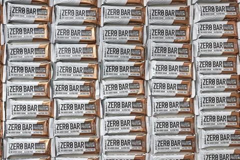 Protein bars Biotech Zero Bar large amounts Stock Photos