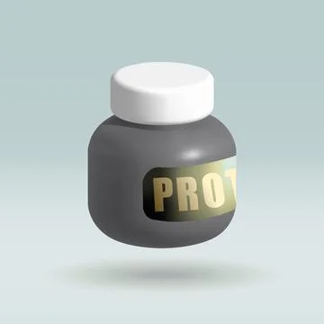 Protein can isolated vector 3d icon. protein 3d illustration. Stock Illustration