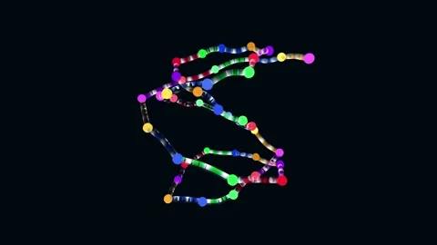 Protein Chain Folding Animated 4K Stock Footage 338383703