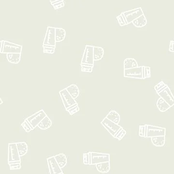 Protein coconut tropical line vector seamless pattern Stock Illustration