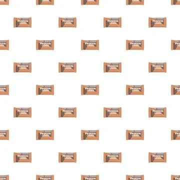 Protein cookie snack bar wrapper repeating pattern Illustrazione stock