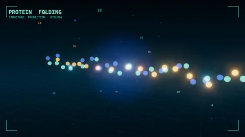 Protein folding chain collapse globule Stock Footage 339996251