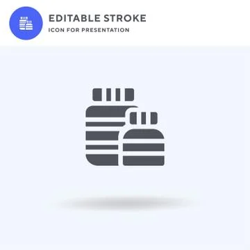 Protein icon vector, filled flat sign, solid pictogram isolated on white, log Stock Illustration