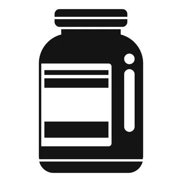 Protein jar icon simple vector. Sport food Stock Illustration