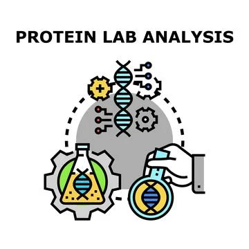 Protein laboratory analysis research analyzing genetic molecule Stock Illustration