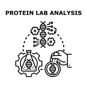 Protein laboratory analysis research analyzing genetic molecule Stock Illustration