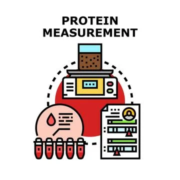 Protein measurement process for laboratory analysis and health Stock Illustration