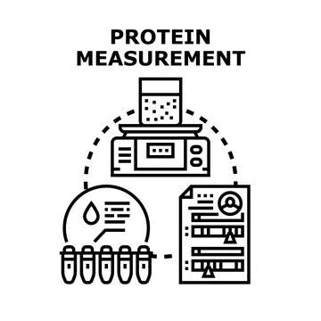 Protein measurement process for laboratory analysis and health Stock Illustration