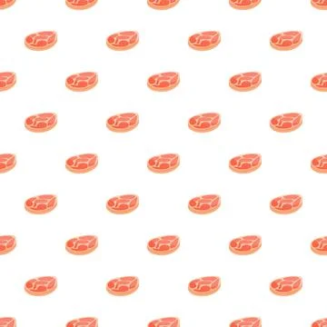 Protein meat steak pattern seamless vector Stock Illustration