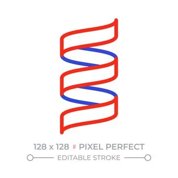 Protein molecule pixel perfect duotone line icon Stock Illustration