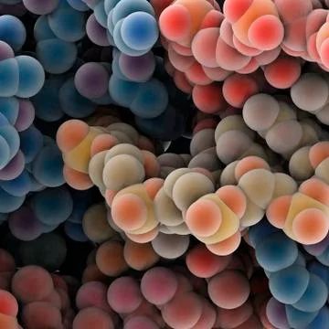 Protein molecules, artwork Stock Illustration