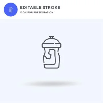Protein Shake icon vector, filled flat sign, solid pictogram isolated on whit Stock Illustration