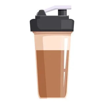 Protein shaker bottle containing chocolate protein shake Stock Illustration