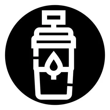 Protein shaker bottle with leaf drop icon Stock Illustration