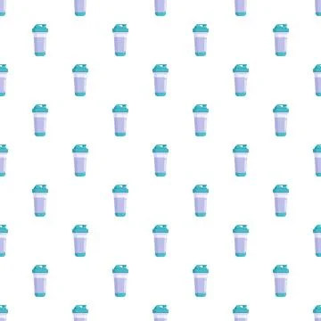 Protein shaker bottles seamless pattern creating fitness background Stock Illustration