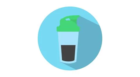 Protein Shaker Flat Icon Stock Illustration