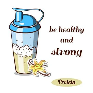 Protein Shaker Vanilla Stock Illustration