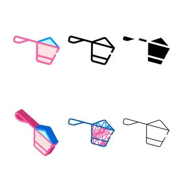 Protein spoon color icon vector symbol multipack Stock Illustration