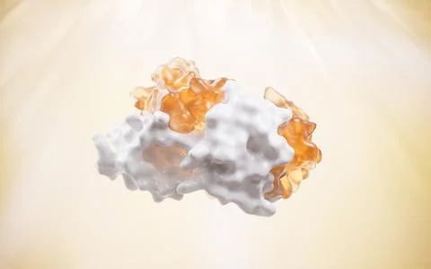 Protein structure with biological concept, 3d rendering. 库存插图