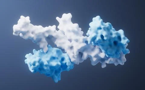 Protein structure with biological concept, 3d rendering. 库存插图
