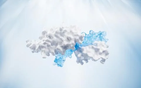 Protein structure with biological concept, 3d rendering. 库存插图