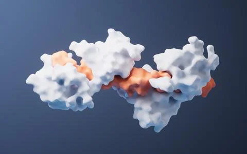 Protein structure with biological concept, 3d rendering. 库存插图