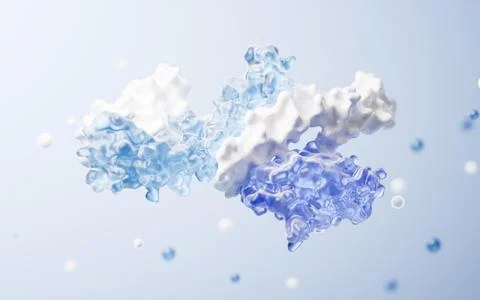 Protein structure with biological concept, 3d rendering. イラスト素材
