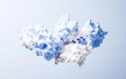 Protein structure with biological concept, 3d rendering. 库存插图