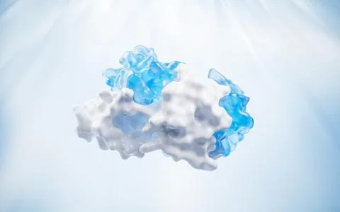 Protein structure with biological concept, 3d rendering. 库存插图