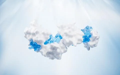 Protein structure with biological concept, 3d rendering. Illustrazione stock