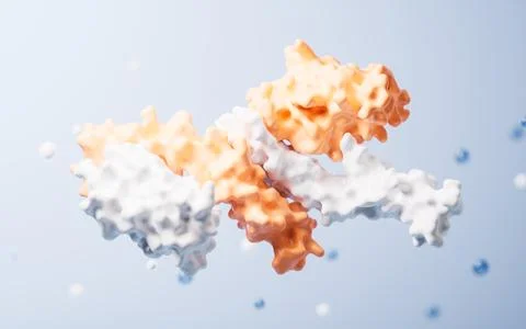 Protein structure with biological concept, 3d rendering. 库存插图