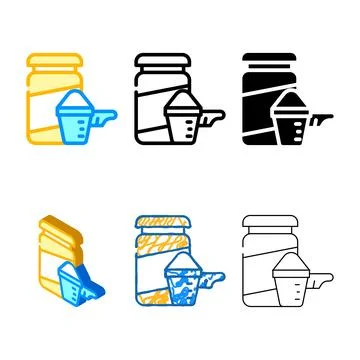 Protein supplement color icon vector color diversity Stock Illustration