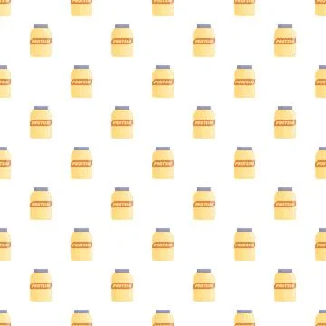 Protein supplement jars creating a repeating seamless pattern Stock Illustration