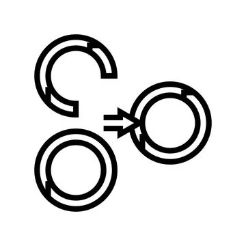 Protein synthesis cryptogenetics line icon vector illustration 库存插图