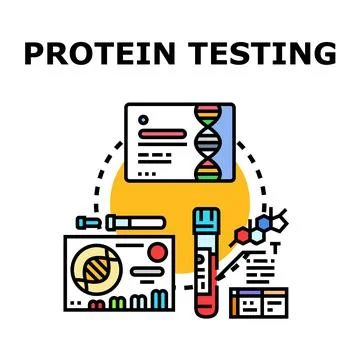 Protein testing analyzing biomedical dna genetic research Stock Illustration
