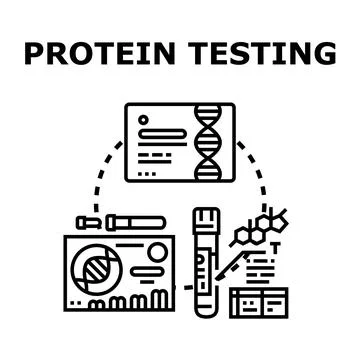 Protein testing analyzing biomedical dna genetic research Stock Illustration